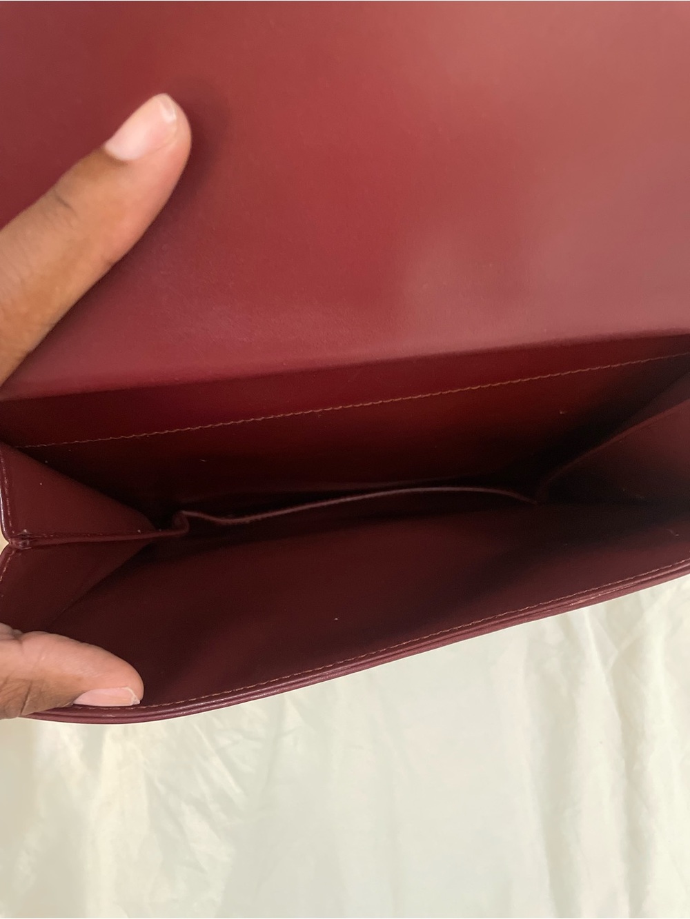 Vintage Cartier Burgundy Leather Crossbody Shoulder Bag Auth Card & Dust Bag - Picture 7 of 14